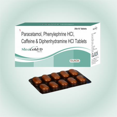 Sleacold-D Tablets - Paracetamol, PPM, Caffeine & Diphenyhydramine Tablets
