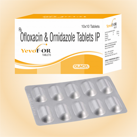 Yevof-OR Tablets - Ofloxacin & Ornidazole Tablets
