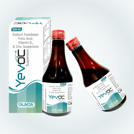 Yevoc Syrup - Sodium Feredetate, Folic Acid, Vitamin B12 with Zinc