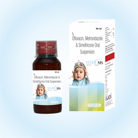 Yevof-MS Suspesnion - Ofloxacin, Metronidazole Benzoate, Simethicone Suspension